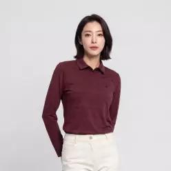 [PAT 여성] 자가드 니트카라 티셔츠_1I65102
