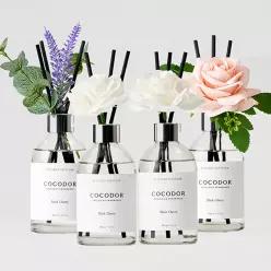 [2+2 HOT! 구성]코코도르 화이트라벨 디퓨저 200ml X 4개 + 꽃스틱 / 실내방향제 집들이 선물 심플 모던 디퓨저 선물