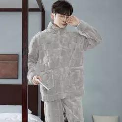  남성 극세사 수면잠옷 상하의 파자마세트