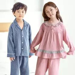 유아 아동 가을 면 잠옷 주니어 남아 여아 긴팔 파자마 밀크3