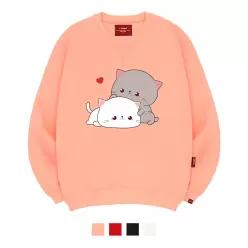 [엘라모] 3M 큐티커플캣 맨투맨 남녀공용 빅사이즈 S~4XL