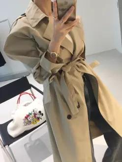 프렌치 견장 더블버튼 벨트세트 루즈핏 가을 롱 트렌치코트 (4color)