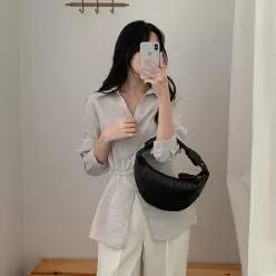 [코코블랑] [코코메이드]해리 언발 랩 셔츠