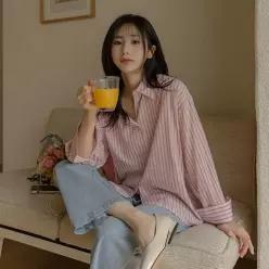 간편하게 링클프리 줄지셔츠