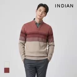 [INDIAN] 컬러 포인트 라운드니트_MITBPYF8221