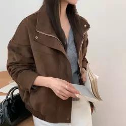 [코코블랑] 무어 스웨이드 블루종 점퍼