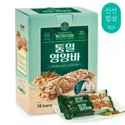 [품질보장] 호정가 통밀영양바 (18개입) / 통곡물 영양간식 시리얼바