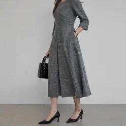 (뮬랑) M. 모스 스퀘어 훌 원피스 (2col)[드레스D0819I11]