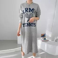 루즈핏 프릴 블랙 미디 원피스 데일리 체형커버 아미원피스