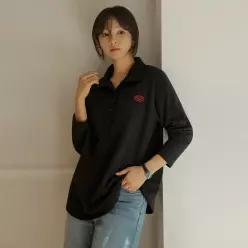 (FW 추천룩 엘리시아) 어렌 패치 카라 긴팔 티