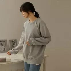 (FW 추천룩 엘리시아) 고틴 나그랑 버튼 쭈리 맨투맨 티