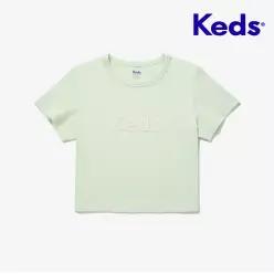 KEDS 로고 크랍 티셔츠_KD2RSG2102FLGR