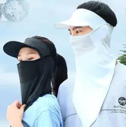아이스 쿨링 에어 메쉬 스포츠 마스크 자외선 햇빛 차단 풀커버 골프 등산 모자