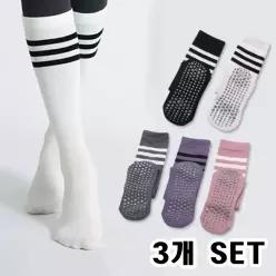 [3개SET] 여성 스포츠 논슬립 요가 양말 롱 니삭스 필라테스 (5color)