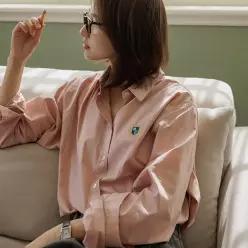 [JUST BETTER] 체스트 스토리 워싱 루즈핏 셔츠