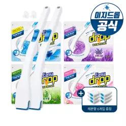 [T쇼페] 이지드롭 변기크리너 핸들 2개+리필 4팩(48개입/향선택 가능)+레몬 6개입  레몬향 라벤더향 허브향 화이트 머스크향 변기청소 화장실청소