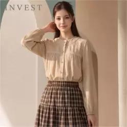 [인베스트] 셔링 포인트 벨루아 블라우스_IN6F1BL5141