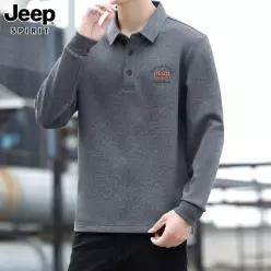 JEEP SPIRIT 남성 긴팔 카라티 빅사이즈 폴로티 가을 캐주얼 데일리 상의