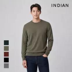 [INDIAN] 울혼방 솔리드 라운드넥 니트_MIVBR3F8171