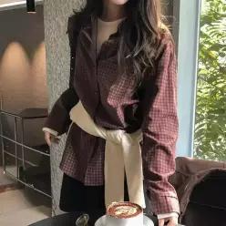 [코코블랑] 브러시 체크셔츠