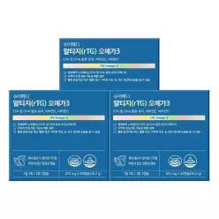 슈어메디 알티지 rTG 오메가3 60캡슐 3박스 3개월분 기억력 혈행 눈 건조 개선