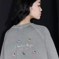 보네르 퍼피 피그먼트 레글런 맨투맨 고스트그레이
