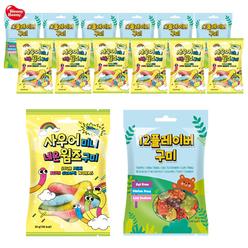 사우어 미니네온 웜즈젤리50g 7개+12플레이버 곰젤리50g 7개 (총14개) 위니비니사탕캔디