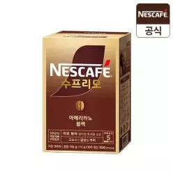 [무배+파우더10T증정] 네스카페 수프리모 커피 아메리카노 블랙 스틱 100T