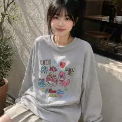 러브 프렌즈 피그먼트 레글런 맨투맨 고스트그레이