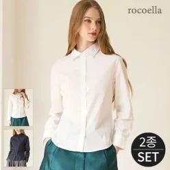 [로코엘라] 셀리스 시그니쳐 로고 자수 코튼셔츠 2종세트