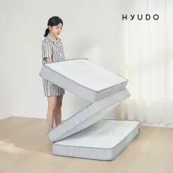 [무료배송] 휴도 편안한 제주 국내생산 13/15cm 3단 접이식 허리 편한 본넬스프링 매트리스 토퍼 이층침대 바닥매트리스(MS/S/SS/Q)