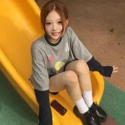스마일 레이어드 롱슬리브 고스트그레이
