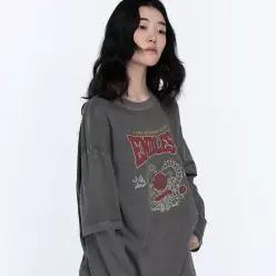 엔드리스 레이어드 피그먼트 롱슬리브 다크그레이
