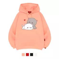 [엘라모] 3H 큐티커플캣 후드티 남녀공용 빅사이즈 M~4XL