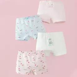 하얀강아지 여아 사각팬티 4매세트