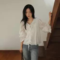 페미닌 프릴 블라우스