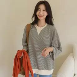 롱박스핏 단가라 7부 맨투맨티