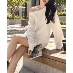 여성 오프숄더 루즈핏 맨투맨 긴팔티 가을 캐주얼 상의
