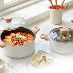 해피콜 컴포트라인 IH 인덕션 세라믹냄비 2종 B세트(양수20cm+양수24cm)
