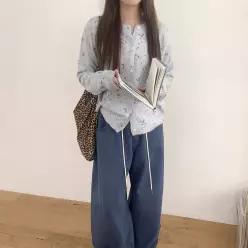 하레지 플라워 울 니트 가디건 