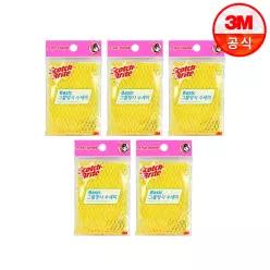 [3M] 베이직 그물망사 수세미 1입 5개(색상랜덤)