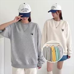 포켓불독 맨투맨 긴팔 BOX 여성 오버핏 티셔츠 (8컬러) 박시핏 빅사이즈