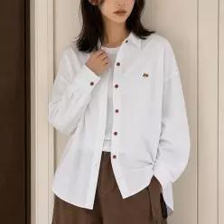 [메르시마리에] A자수 스티치 오버핏 셔츠 #PF915224SH