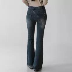 [진에비뉴] 포인 스터드 부츠컷 데님 팬츠
