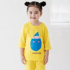 더미누 물방울 무형광 자가드편면 칠부 실내복