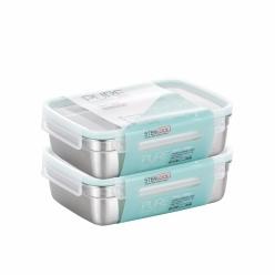 스텐락 국산 스텐밀폐용기 퓨어 직사각 7호 2p세트 1800ml