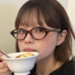 긱시크 캣아이 오벌 호피 블랙 안경테