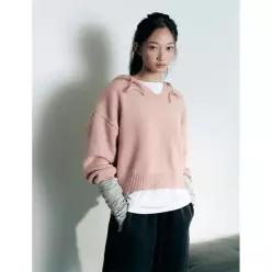 브이후드 골지 크롭니트 AQ4KHA35