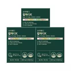 슈어메디 칼마디K 60정 3박스 3개월분 뼈건강 칼슘 마그네슘 비타민D 비타민K