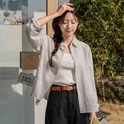 [캔마트] [어스유] 백자수 스트라이프 셔츠